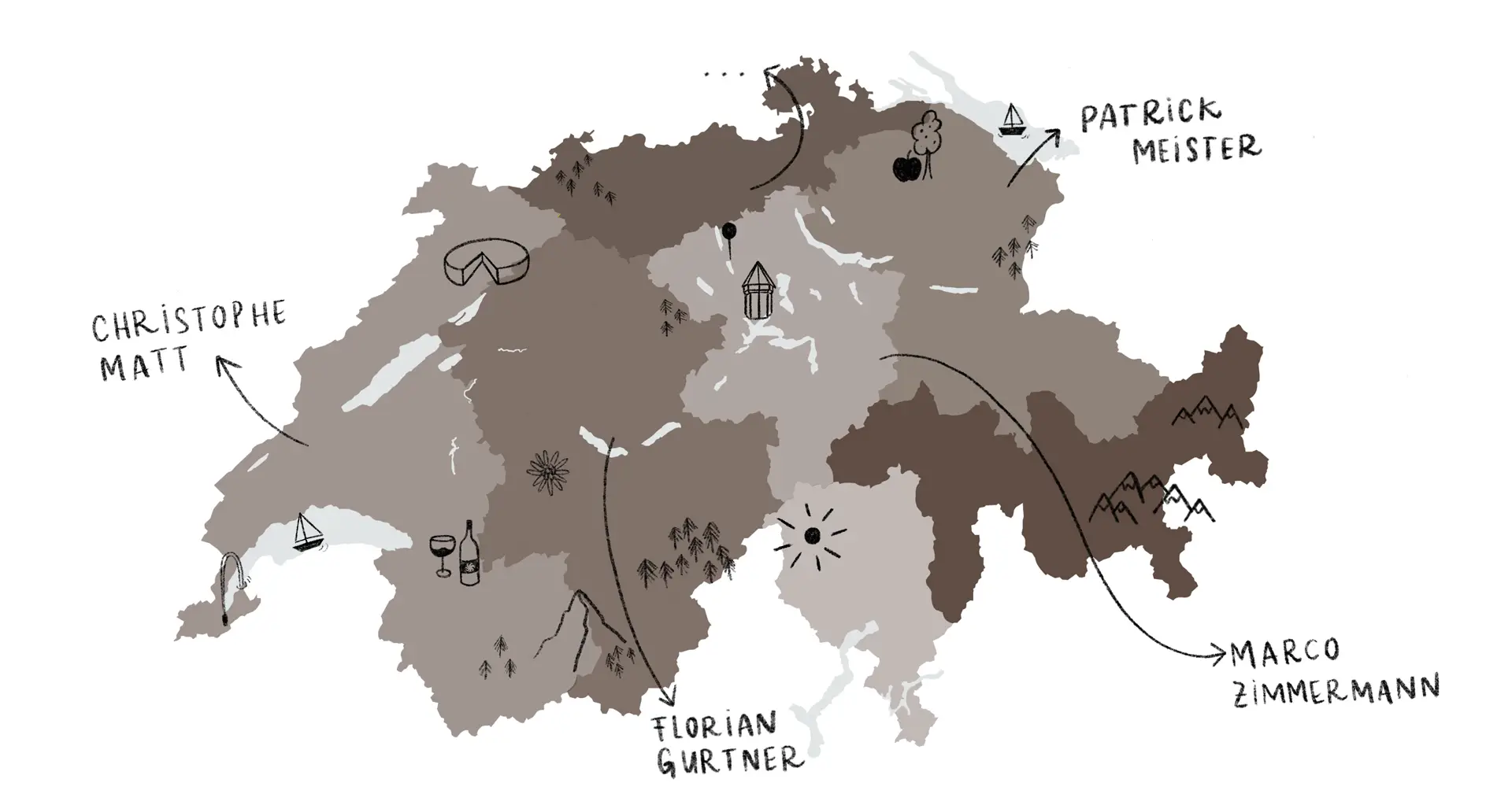 Abbildung Verkaufsgebiet - Secteur de vente der Ineichen AG