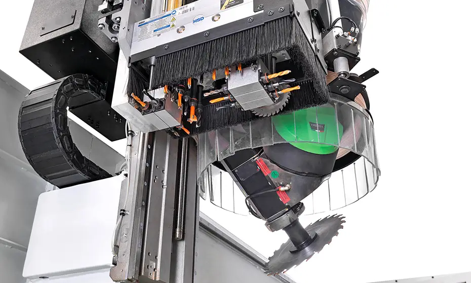 cnc konsolenmaschine biesse rover a fraesekopf